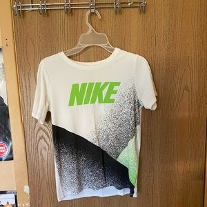 Nike white and lime green tee shirt